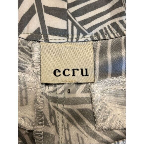 Ecru Gray White Palm Leaf Floral Silk Wide Leg Pants Size 8 nwt (4711) - Picture 7 of 8